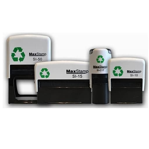 MaxStamp self-inking stamp range in four sizes