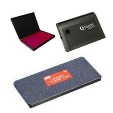 Rubber stamp ink pads in several colours